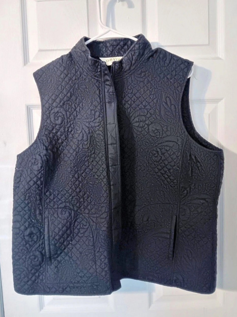 Orvis Paisley Quilted Silk Vest XL Like New